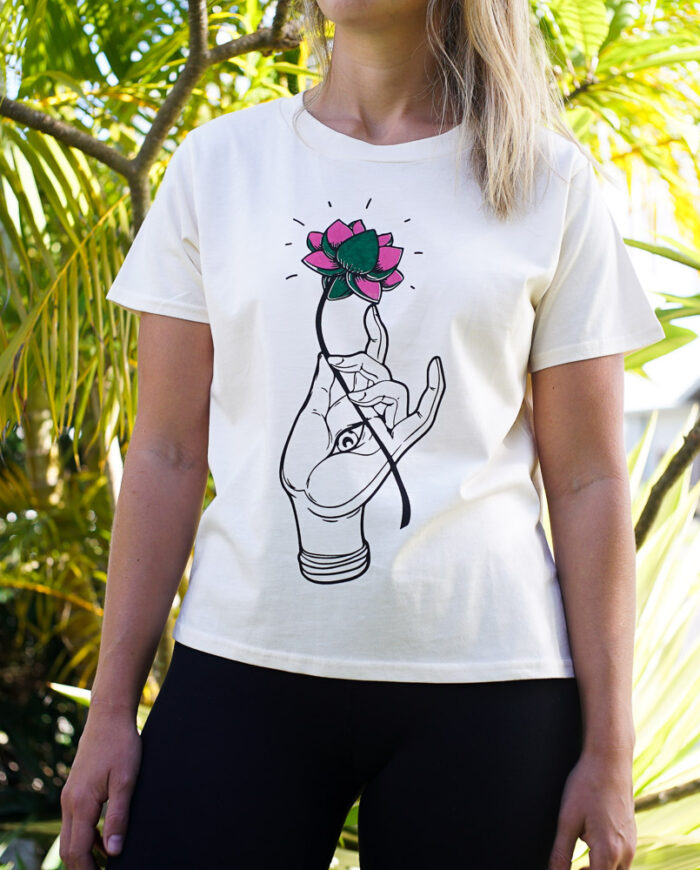 inner orbit yoga mudra womens t-shirt front